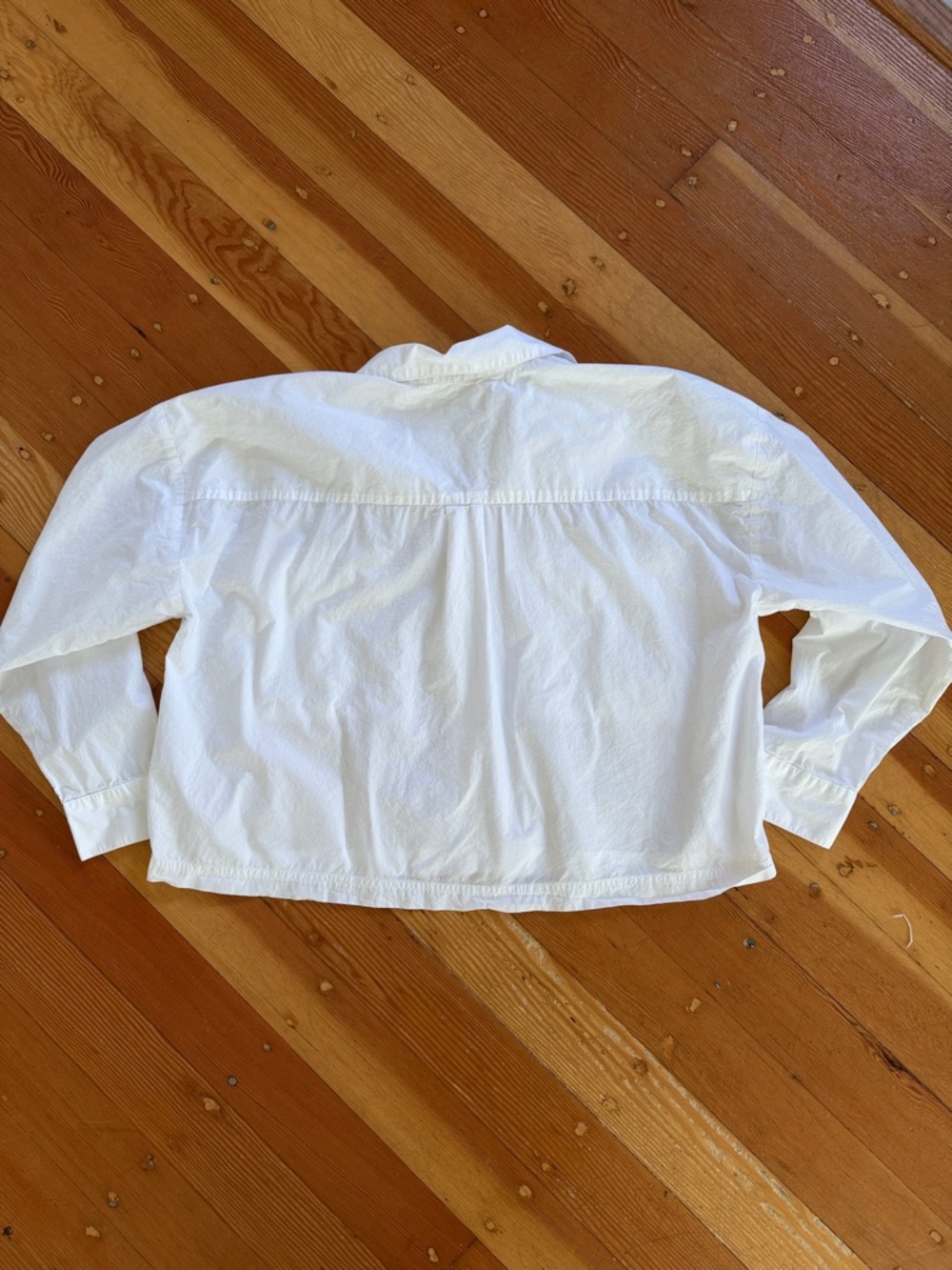 Loft Long Sleeve Button Down White Boxy Shirt XL - Picture 4 of 6